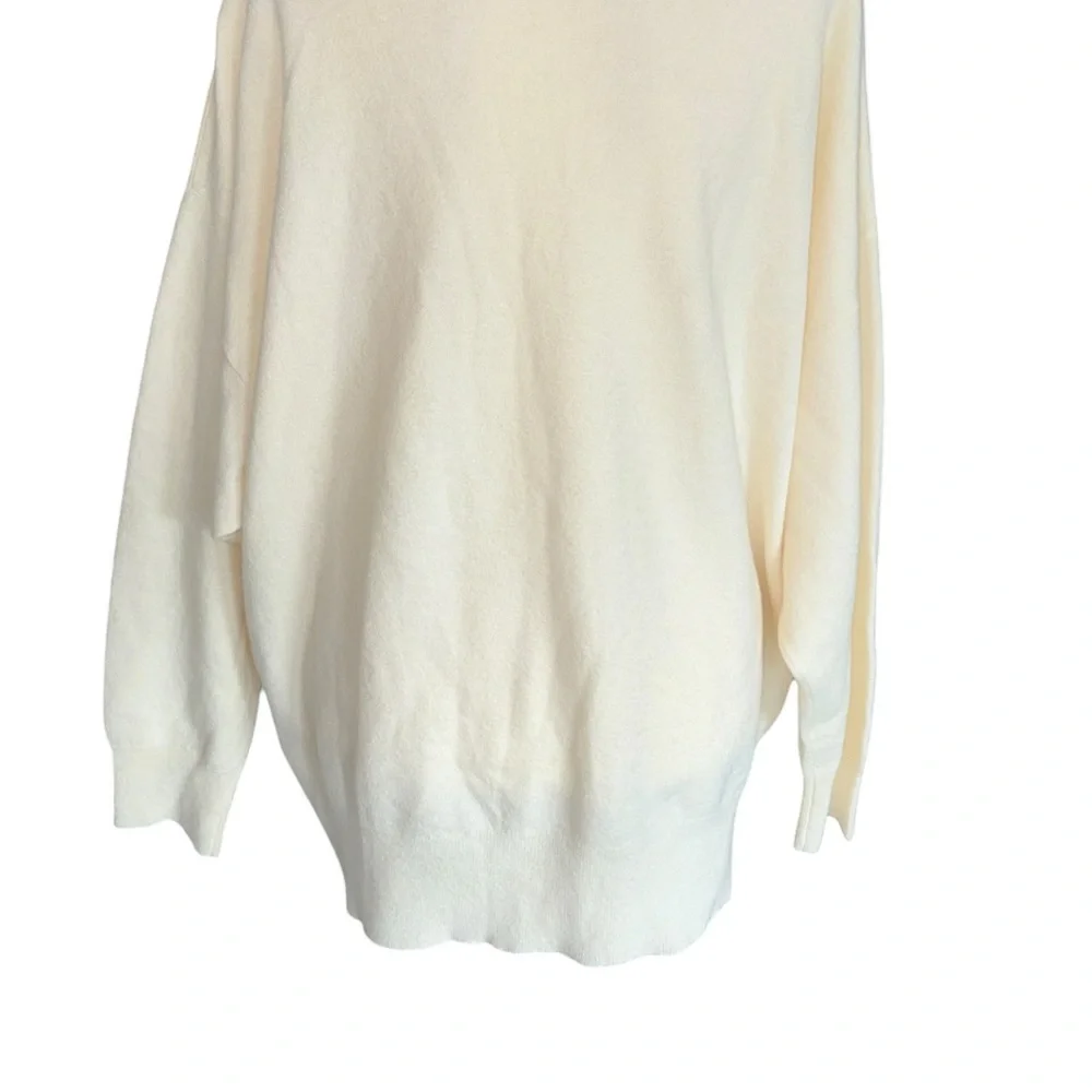 Jenni Kayne Ivory Cashmere Blend Oversized Crewneck Sweater - L